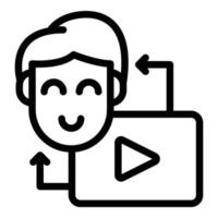 Share video influence icon outline vector. Social media vector