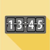 Analog flip clock icon, flat style vector