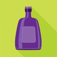 botella de vidrio púrpura para icono de alcohol, tipo plano vector