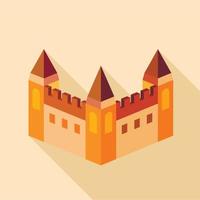 icono de fortificación medieval, estilo plano vector