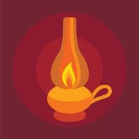 Kerosene lamp icon, flat style vector