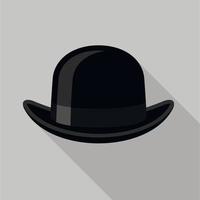 Bowler hat icon, flat style vector