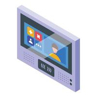 Intercom system icon isometric vector. Video door vector