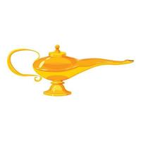 Middle east oil lamp icon, cartoon style vector