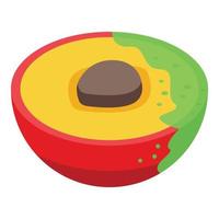 Contaminated peach icon isometric vector. Bacteria food vector