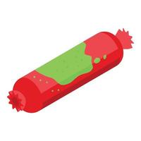 Contaminated sausage icon isometric vector. Inspect control vector