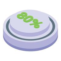 Circle battery icon isometric vector. Power full vector