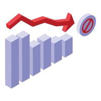 Corona low graph icon isometric vector. Work team vector