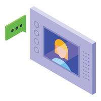 Intercom button icon isometric vector. Video door vector