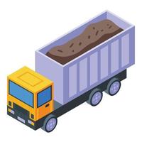 Truck loader icon isometric vector. Mine industry vector