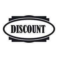 Discount oval label icon, simple style vector