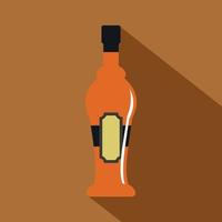 Alcohol bottle icon, flat style vector