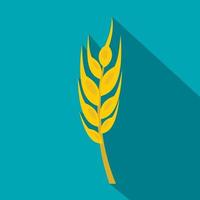 Barley spike icon, flat style vector