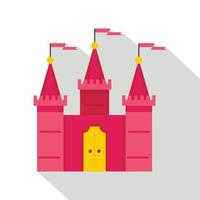icono de castillo, estilo plano vector
