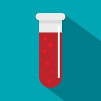 Blood test icon, flat style vector