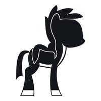 icono de pony pequeño, estilo simple vector