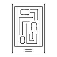 Phone innards icon, outline style vector