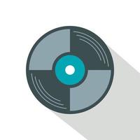 icono de disco de vinilo, tipo plano vector