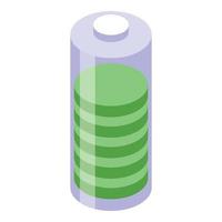 Half battery icon isometric vector. Power energy vector