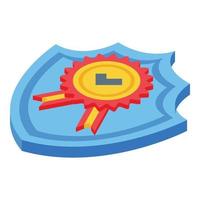 Benchmark shield icon isometric vector. Indicator performance vector