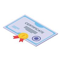 icono de certificado de referencia vector isométrico. rendimiento del indicador