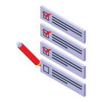 Benchmark to do list icon isometric vector. Business product vector