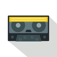 Retro cassette tape icon, flat style vector