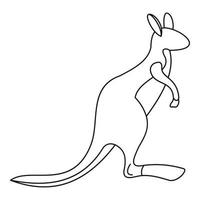 Kangaroo icon, outline style vector