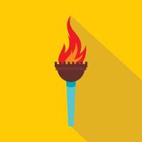 Torch icon, flat style vector