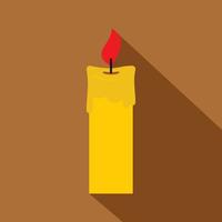 Candle icon, flat style vector