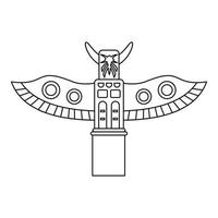 Totem pole icon, outline style vector