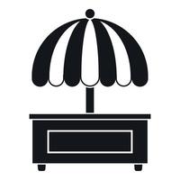 Shopping counter with umbrella icon, simple style vector