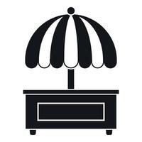 Shopping counter with umbrella icon, simple style vector