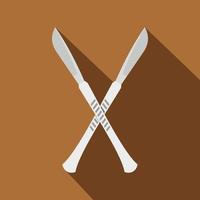 Crossed scalpels icon, flat style vector