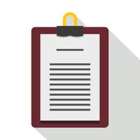 Medical order clipboard icon, flat style vector