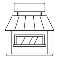 icono de tienda, estilo de esquema vector