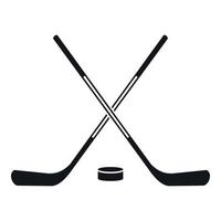 Ice hockey sticks icon, simple style vector
