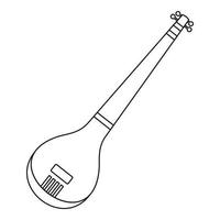 Indian guitar icon, outline style vector