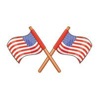 Independence day usa flags icon, cartoon style vector