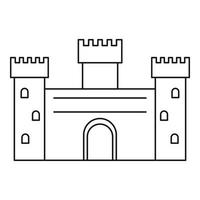 icono de castillo antiguo, estilo de esquema vector