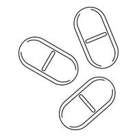 Three pills icon, outline style vector