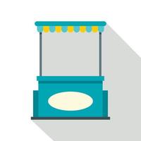 Blue shopping counter with tent icon, flat style vector