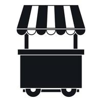 Food trolley with awning icon, simple style vector