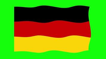 allemagne agitant le drapeau animation 2d sur fond d'écran vert. animation transparente en boucle. graphique de mouvement video