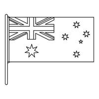 Australian flag icon, outline style vector