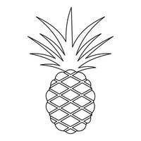 Pineapple icon, outline style vector