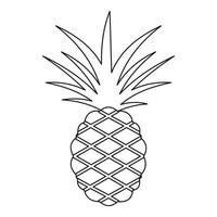 Pineapple icon, outline style vector