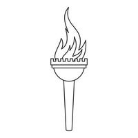 Torch icon, outline style vector