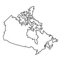 Map of Canada icon, outline style vector