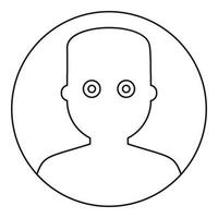 Man face with wide eyed icon, outline style vector